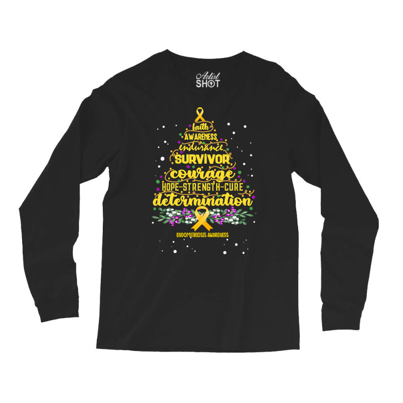 Hot Trend Endometriosis Awareness Awareness - Christmas Tree Hope Cur Long Sleeve Shirts by lykhongduong9enev3 | Artistshot