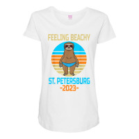 Funny St. Petersburg Vacation 2023   Fun Sloth T Shirt Maternity Scoop Neck T-shirt | Artistshot