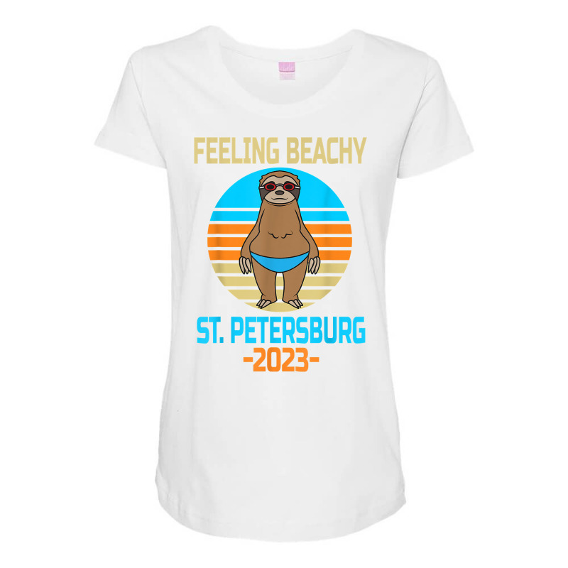 Funny St. Petersburg Vacation 2023   Fun Sloth T Shirt Maternity Scoop Neck T-shirt by marge3nstbo | Artistshot