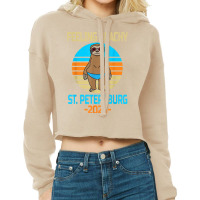 Funny St. Petersburg Vacation 2023   Fun Sloth T Shirt Cropped Hoodie | Artistshot