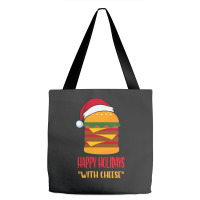 Hot Trend Happy Holidays With Cheese Shirt Christmas Cheeseburger Gift Tote Bags | Artistshot