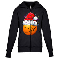 Basketball Santa Christmas Pajamas Sport Boys Men Funny Xmas Youth Zipper Hoodie | Artistshot