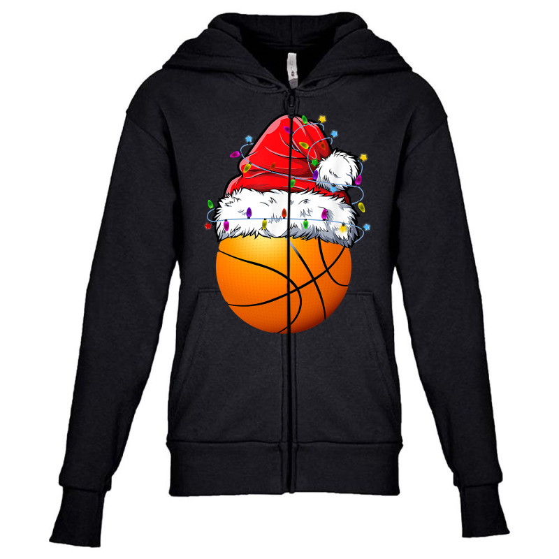 Basketball Santa Christmas Pajamas Sport Boys Men Funny Xmas Youth Zipper Hoodie by Davidartist | Artistshot