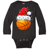 Basketball Santa Christmas Pajamas Sport Boys Men Funny Xmas Long Sleeve Baby Bodysuit | Artistshot