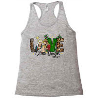 Love Came Down Christian Nativity Scene In Christmas Leopard T Shirt Racerback Tank | Artistshot