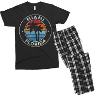 Miami Florida Fl Vintage Retro 70s Men's T-shirt Pajama Set | Artistshot