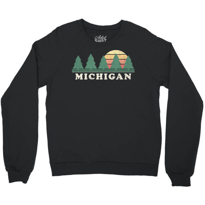 Michigan Mi Vintage Retro 70s Crewneck Sweatshirt by michaelyounger19 | Artistshot