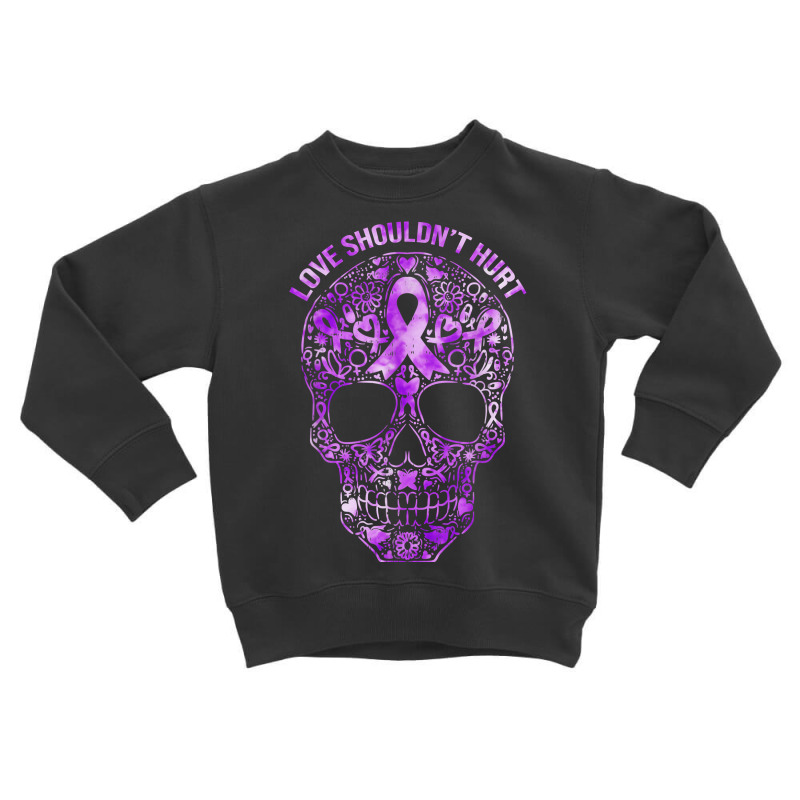 Sugar Skull Calavera Domestic Violence Awareness T Shirt Toddler Sweatshirt by dorman | Artistshot