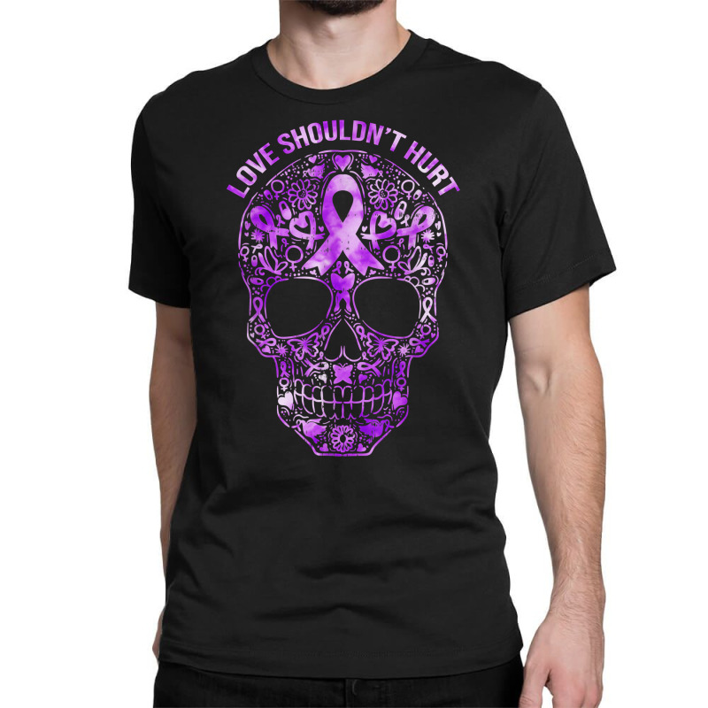 Sugar Skull Calavera Domestic Violence Awareness T Shirt Classic T-shirt by dorman | Artistshot