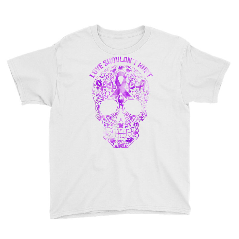 Sugar Skull Calavera Domestic Violence Awareness T Shirt Youth Tee by dorman | Artistshot