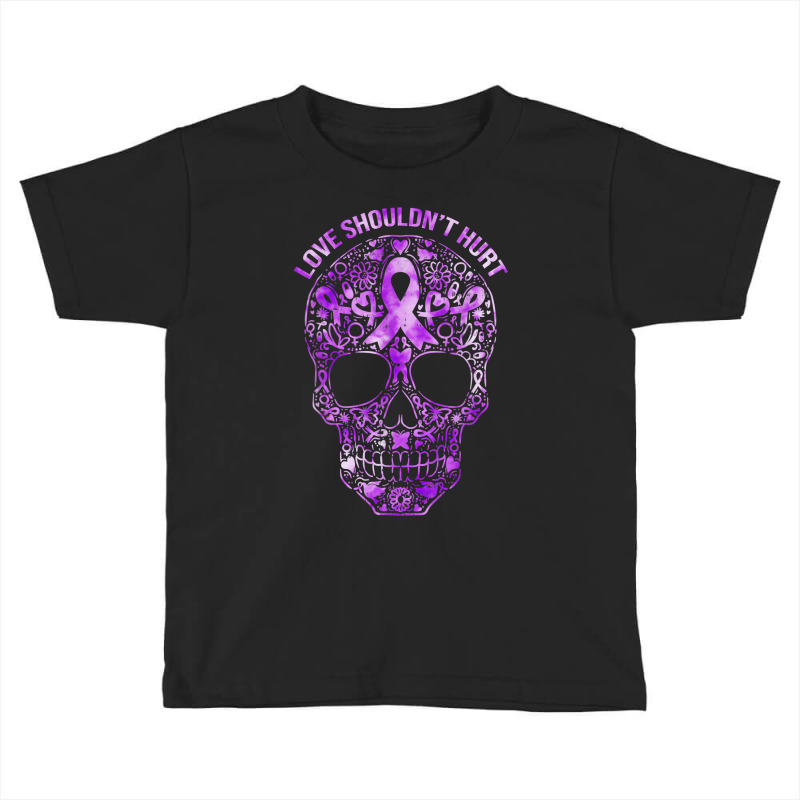 Sugar Skull Calavera Domestic Violence Awareness T Shirt Toddler T-shirt by dorman | Artistshot