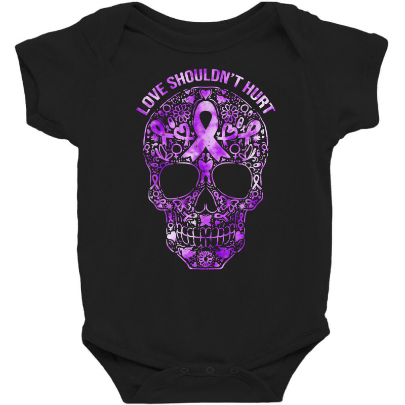 Sugar Skull Calavera Domestic Violence Awareness T Shirt Baby Bodysuit by dorman | Artistshot