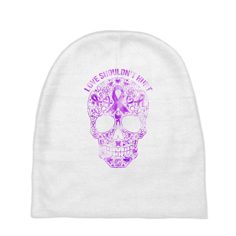 Sugar Skull Calavera Domestic Violence Awareness T Shirt Baby Beanies by dorman | Artistshot