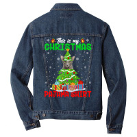 Funny Oriental Cat Lover This Is My Christmas Pajama Xmas T Shirt Men Denim Jacket | Artistshot