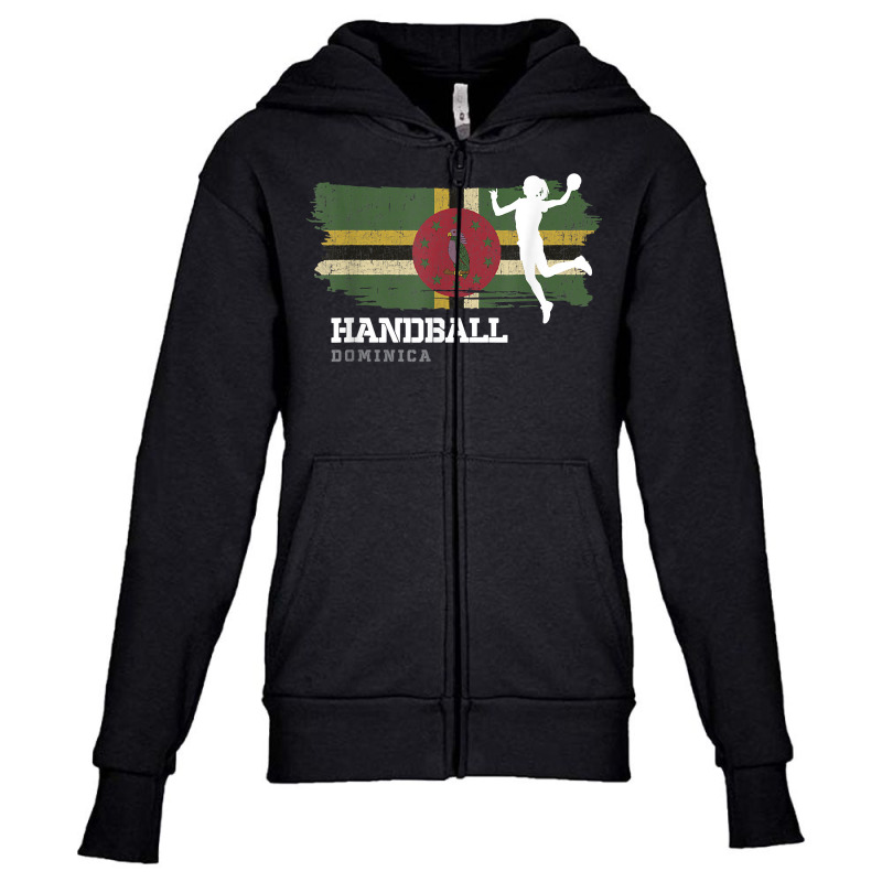 Handball Player Dominica Flag Sports Womens Handball T Shirt Youth Zipper Hoodie by lavenakf44f | Artistshot