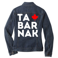 Tabarnak French Canadian Language Flag Canada Maple Leaf Pullover Hood Ladies Denim Jacket | Artistshot