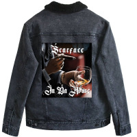 Scarface In Da House T Shirt Artwork Unisex Sherpa-lined Denim Jacket | Artistshot