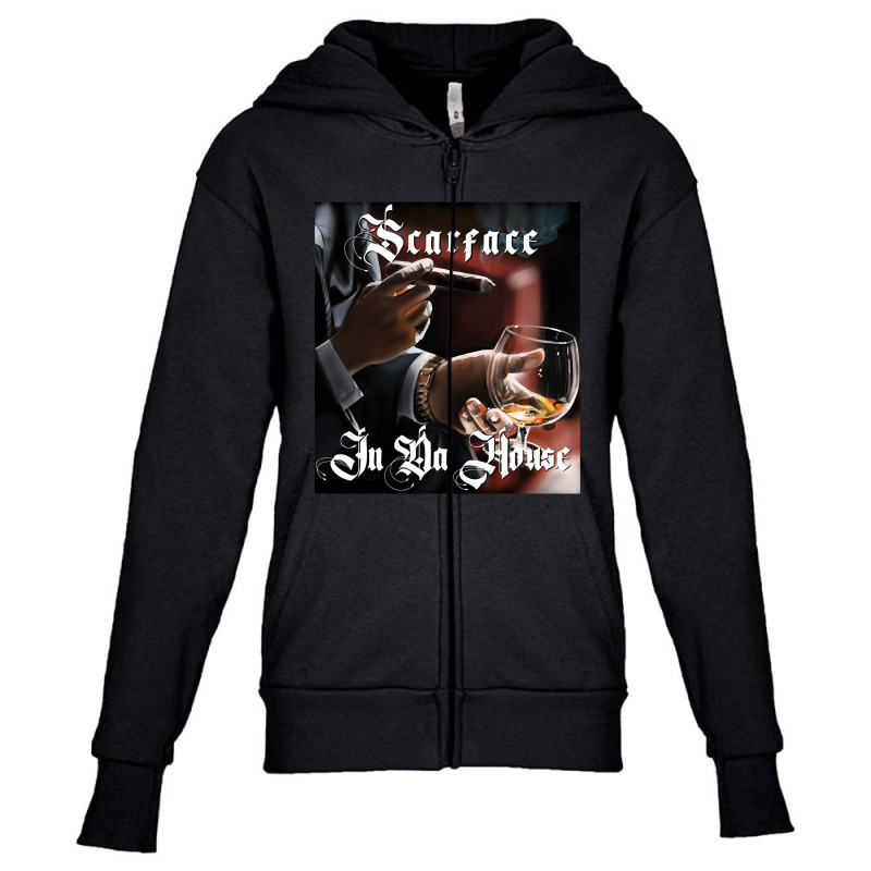 Scarface In Da House T Shirt Artwork Youth Zipper Hoodie | Artistshot