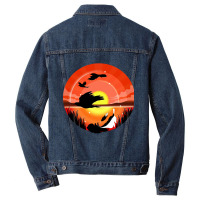 Trending Beautiful Birds In Sunset Men Denim Jacket | Artistshot