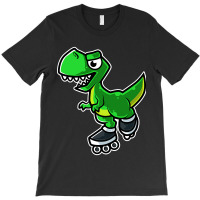 Dinosaur Tyrannosaurus Rex Retro Roller Skate Graphic T-shirt | Artistshot