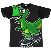 Dinosaur Tyrannosaurus Rex Retro Roller Skate Graphic Graphic T-shirt | Artistshot