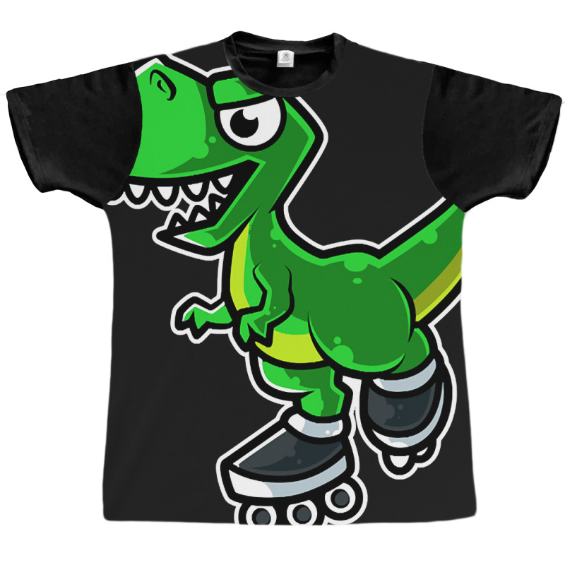 Dinosaur Tyrannosaurus Rex Retro Roller Skate Graphic Graphic T-shirt by macklinsampson | Artistshot