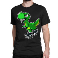 Dinosaur Tyrannosaurus Rex Retro Roller Skate Graphic Classic T-shirt | Artistshot