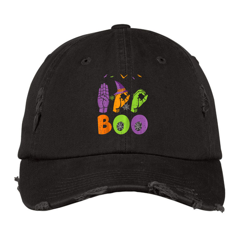 Boo Hands American Sign Language Pride Asl Halloween Vintage Cap by Siem90 | Artistshot