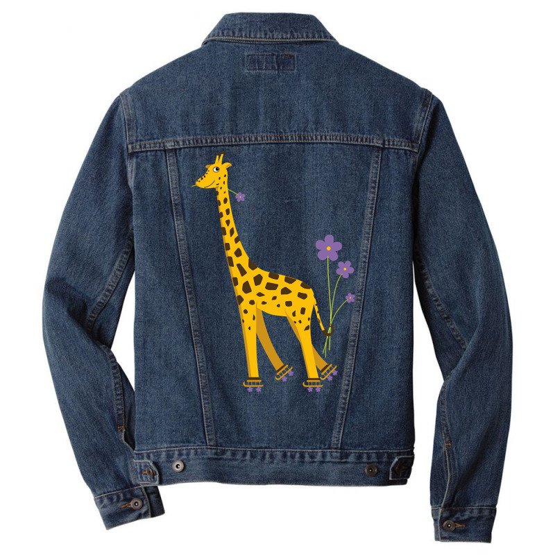 Trending Funny Roller Skating Giraffe Men Denim Jacket by seifertmurryq3jmxs | Artistshot