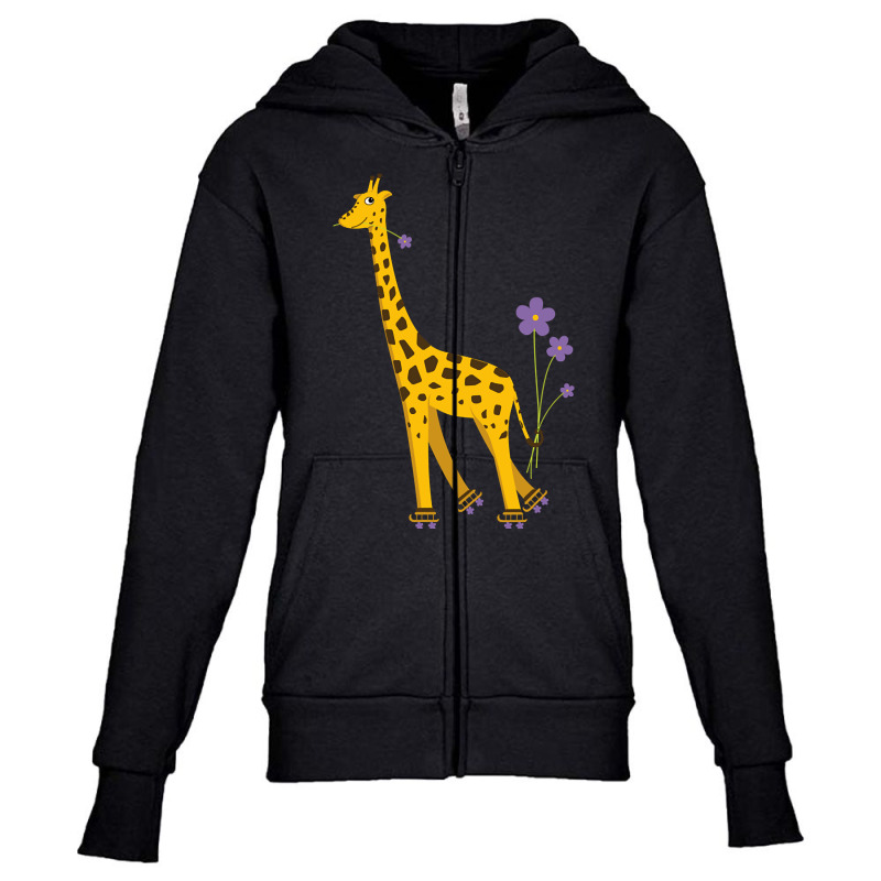 Trending Funny Roller Skating Giraffe Youth Zipper Hoodie by seifertmurryq3jmxs | Artistshot