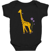 Trending Funny Roller Skating Giraffe Baby Bodysuit | Artistshot