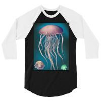 Jellyfish Artwork Beach 3/4 Sleeve Shirt | Artistshot