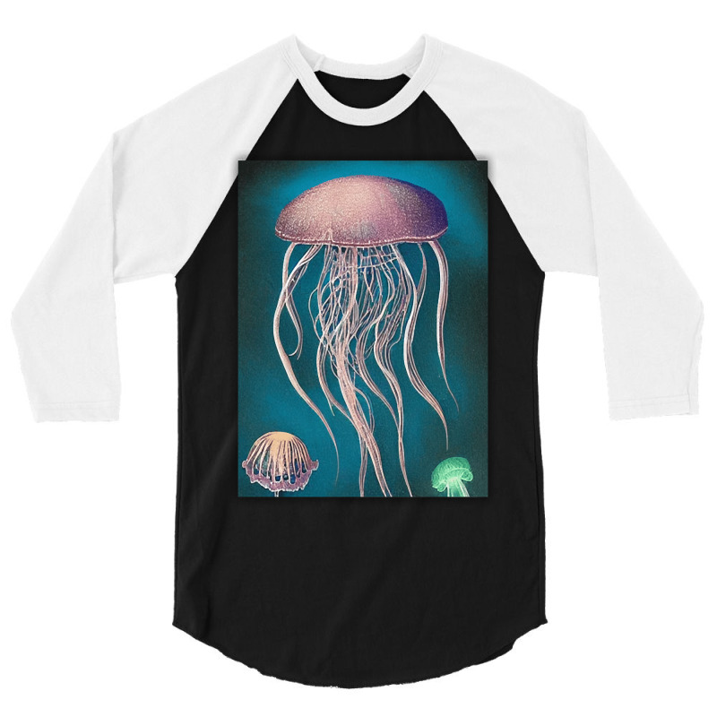 Jellyfish Artwork Beach 3/4 Sleeve Shirt | Artistshot