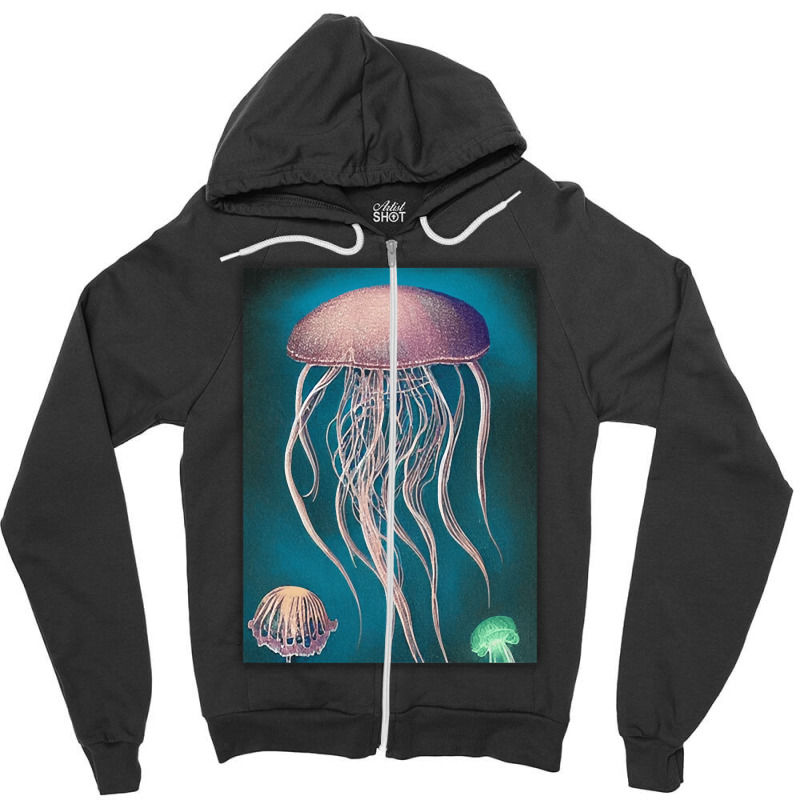 Jellyfish Artwork Beach Zipper Hoodie | Artistshot