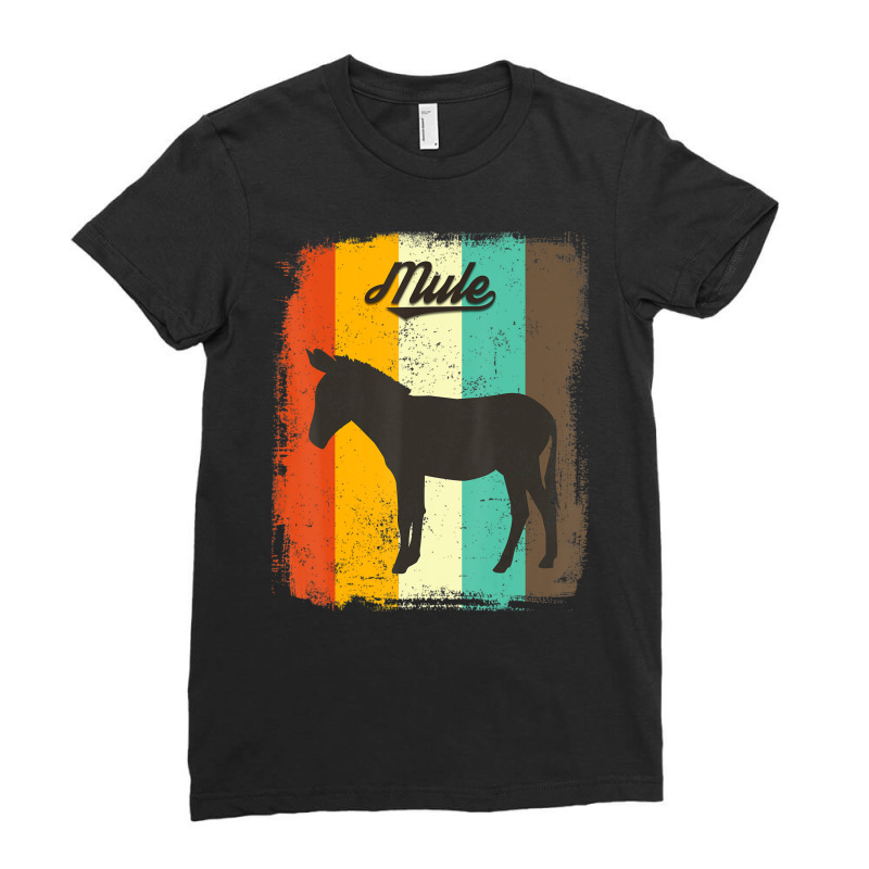 Mule Retro 70s Vintage Animal Lover Art Ladies Fitted T-Shirt by michaelyounger19 | Artistshot