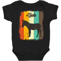 Mule Retro 70s Vintage Animal Lover Art Baby Bodysuit | Artistshot