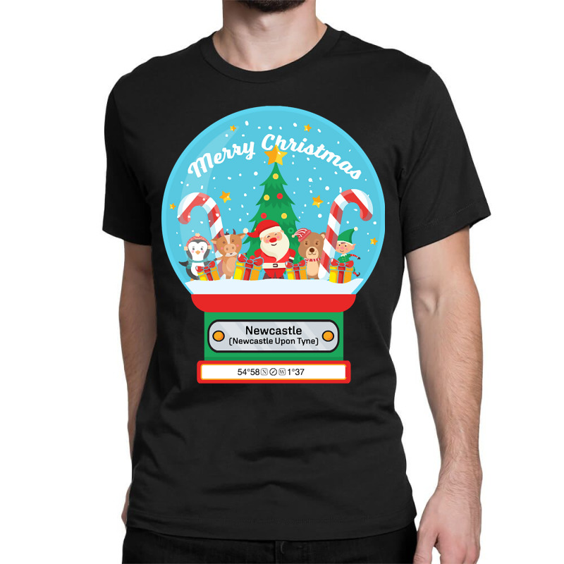 Hot Trend Newcastle Upon Tyne England Uk - Merry Christmas Snowglobe Classic T-shirt by Milne Charlton | Artistshot