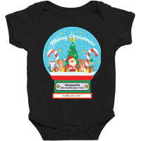 Hot Trend Newcastle Upon Tyne England Uk - Merry Christmas Snowglobe Baby Bodysuit | Artistshot