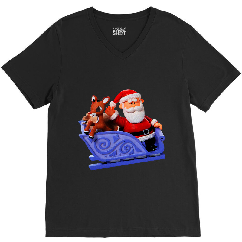 Trending Rudolph And Santa Rankin Bass Retro Vintage V-Neck Tee by Ledford Leslie | Artistshot