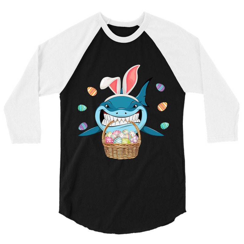 Cute Bunny Shark Easter  For Boys Girls 3/4 Sleeve Shirt by HANANELArtist | Artistshot