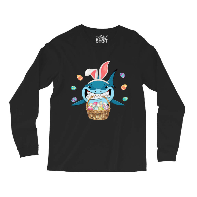 Cute Bunny Shark Easter  For Boys Girls Long Sleeve Shirts by HANANELArtist | Artistshot