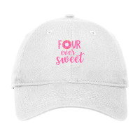 Four Ever Sweet 4th Birthday Decoration Donut Girl Kids Adjustable Cap | Artistshot