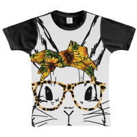 Cute Bunny Sunflower Bandana Leopard Glasses Easter Gifts Graphic Youth T-shirt | Artistshot