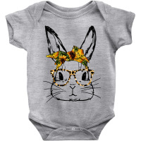 Cute Bunny Sunflower Bandana Leopard Glasses Easter Gifts Baby Bodysuit | Artistshot