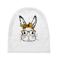 Cute Bunny Sunflower Bandana Leopard Glasses Easter Gifts Baby Beanies | Artistshot