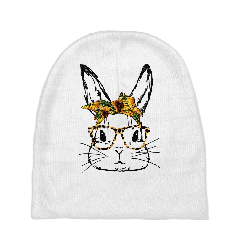 Cute Bunny Sunflower Bandana Leopard Glasses Easter Gifts Baby Beanies by HANANELArtist | Artistshot