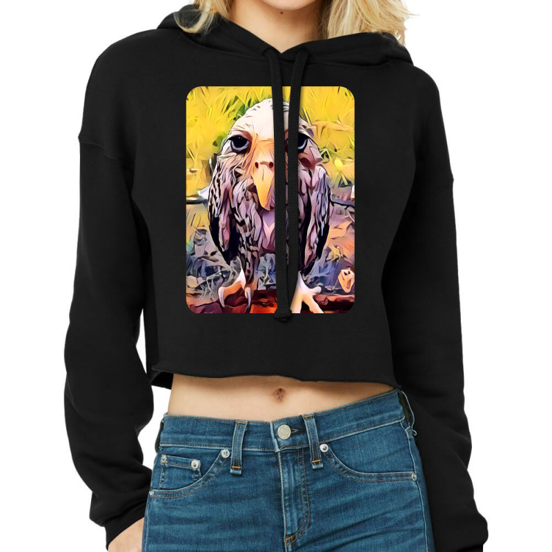 Wet Owl Art Cropped Hoodie by CHRISTOPHERBARRERAS | Artistshot