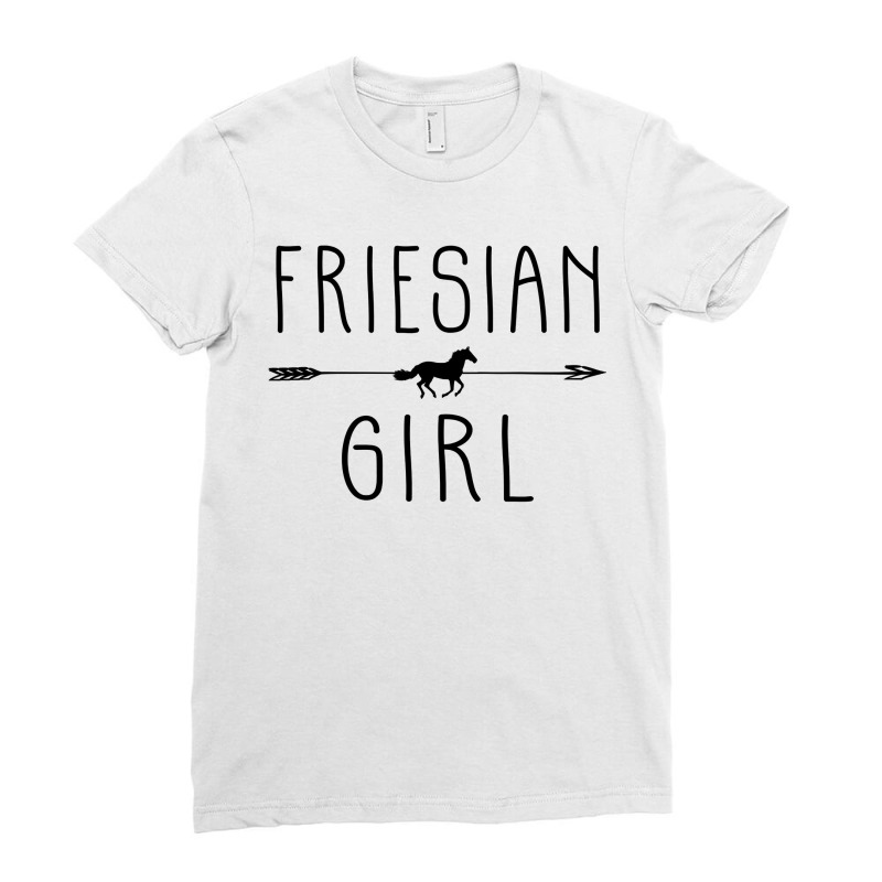 Friesian Horse Girl  Gifts Horses Lover Riding Racing Ladies Fitted T-Shirt by Rhonda | Artistshot