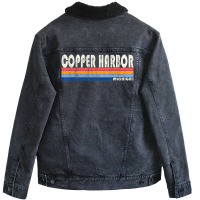 Vintage 70s 80s Style Copper Harbor Mi Unisex Sherpa-lined Denim Jacket | Artistshot