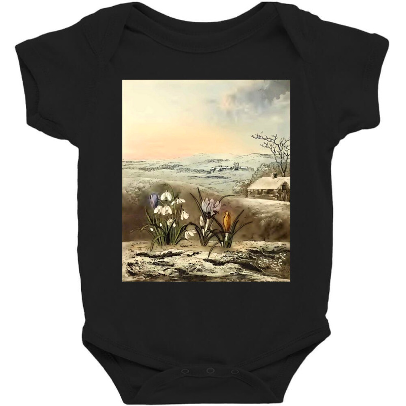 Trending The Snowdrop Vintage Flowers Illustration Baby Bodysuit by Ledford Leslie | Artistshot